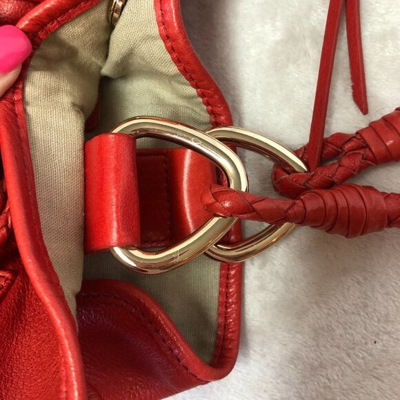 ELLIOTT Lucca Red Leather Shoulder Bag - Picture 9 of 12